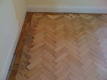 Beech Parquet Flooring Sanded and Sealed Cheshire