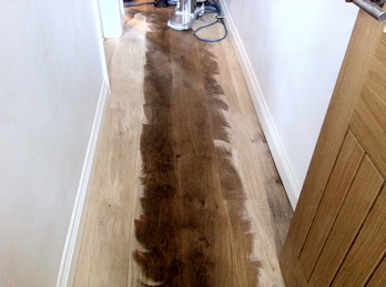 Oak Floor in Hallway Sanded and Sealed