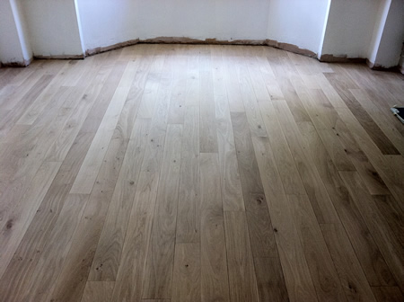 Oak Strip Flooring Sanded and Sealed in North Wales