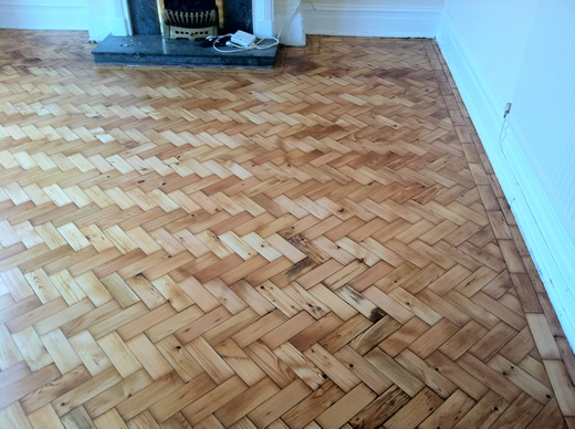 Original Pine Wood Block Restoration in Abergele North Wales