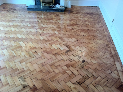 Pine Wood Block Floor Renovation in North Wales