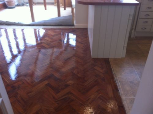 Cheshire Floor Sanding, Mahogany Parquet Wood Block Floor Restoration