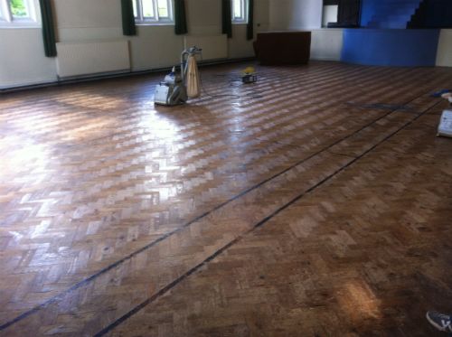 Gronant Institute, Flintshire, Pitch Pine Parquet Block Wood Floor Renovation