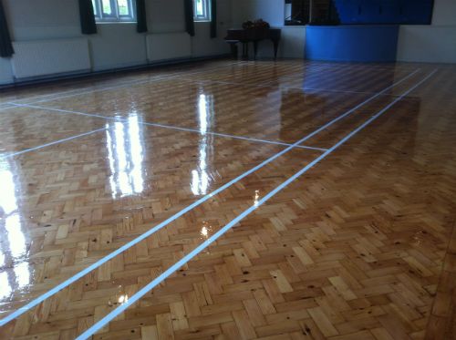 Gronant Institute, Flintshire, Pitch Pine Parquet Floor Professionally Renovated