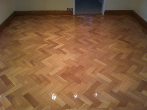 Parquet Block Flooring Restored using Bona Resident Plus Wood Floor Lacquer