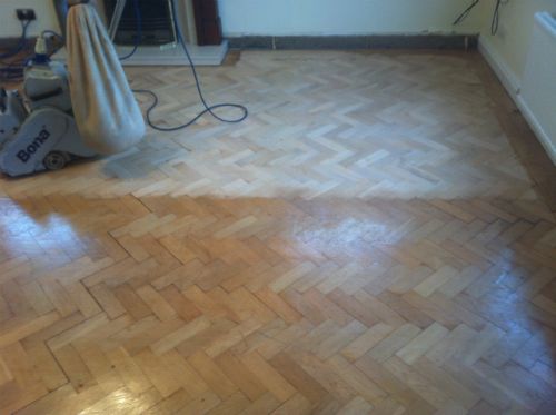 Sand and Seal to Oak Parquet Wood Block Floor in Wrexham