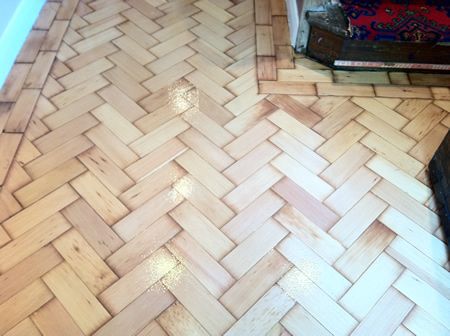 Columbian Pine Parquet Flooring Restored by Woodfloor-Renovations