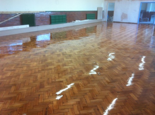 Parquet Wood Floor Sanding at the Stalybridge Church Hall in Cheshire 