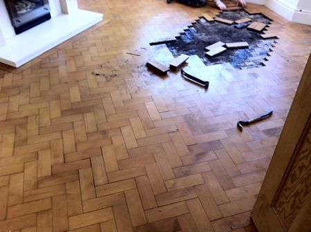 Columbian Pine Parquet Floor Restoration in Mold North Wales