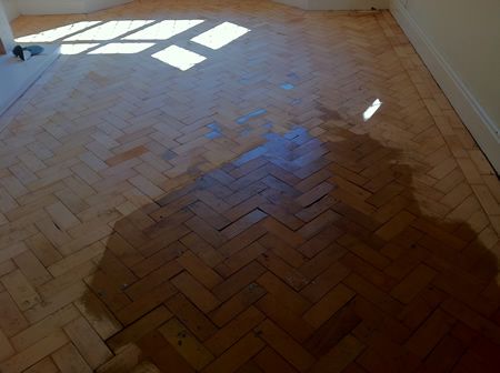 Columbian Pine Parquet Wood Floor Sanding and Restoration in Mold North Wales