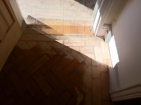 Douglas Fir Wood Block Parquet Floor Restoration in Mold North Wales