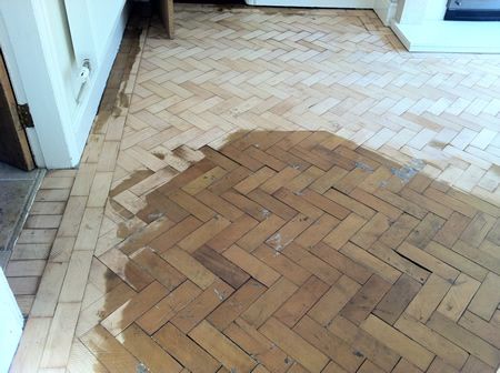 Columbian Pine Parquet Wood Floor Repairs and Restoration in Mold North Wales