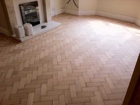 Columbian Pine Parquet Floor Restoration in Mold North Wales by Woodfloor-Renovations