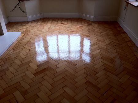 Columbian Pine Parquet Wood Floor Renovation in Mold North Wales