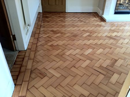 Douglas Fir Parquet Wood Floor Renovation in Mold North Wales