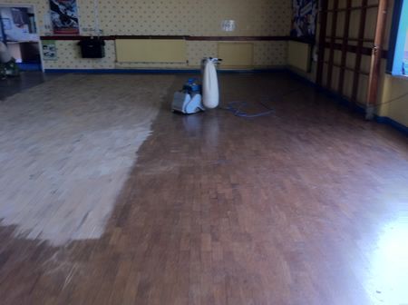 Floor Sanding by Woodfloor-Renovations Iroko Parquet Flooring Restored