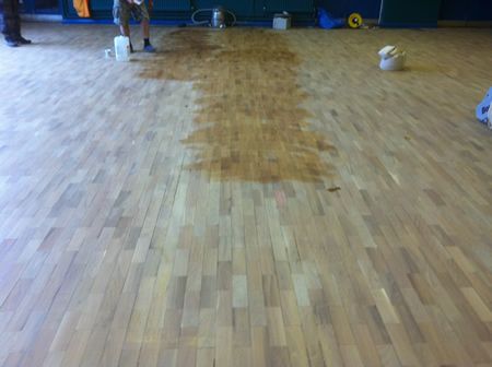Hardwood Floor Sanding Iroko Parquet Flooring Restored in Solihull by Woodfloor-Renovations