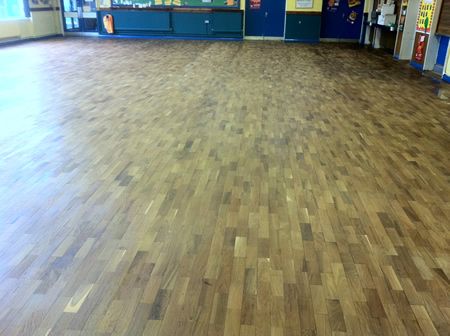 Sanding and Sealing Iroko Parquet Flooring in Solihull by Woodfloor-Renovations