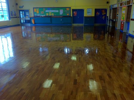 Wooden Flooring Sanded and Sealed Iroko Parquet Floor in Solihull by Woodfloor-Renovations