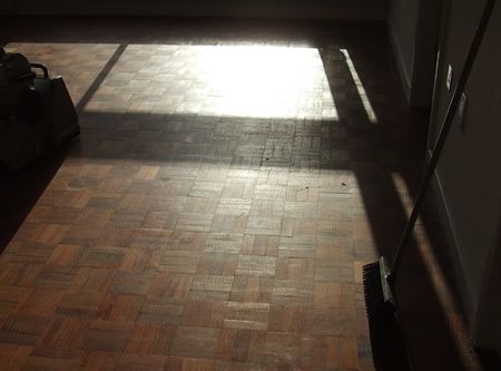 Mosaic Parquet after the carpet was lifted