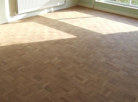 Main Mosaic Parquet Flooring Sanded and Ready for Lacquer