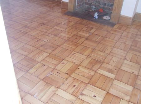 Basket weave Pine Wooden Block Parquet Flooring