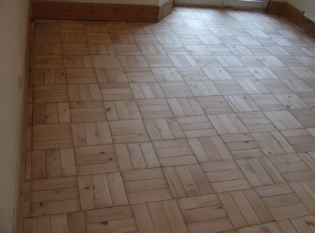 Basketweave Pattern Pine Parquet Floor