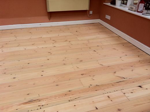 Reclaimed Pitch Pine Floor Sanding in Cheshire by Woodfloor-Renovations