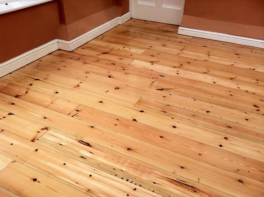 Refinished Pitch Pine Floorboards in Cheshire by Woodfloor-Renovations