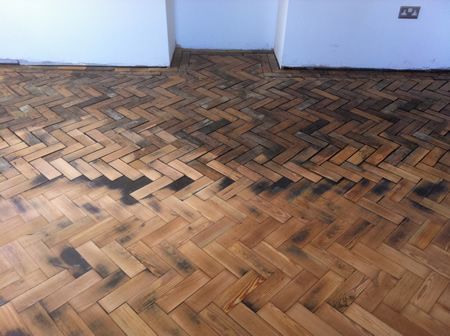 Pitch Pine Parquet Block Floor Renovation in North Wales