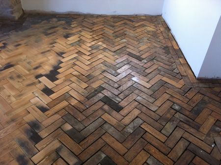 Pitch Pine Parquet Block Restoration in North Wales