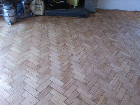 Pitch Pine Parquet Flooring Restoration in Conwy North Wales