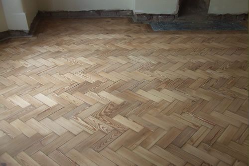 Pitch Pine Parquet Wood Block Floors Restored in North Wales