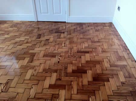 Pitch Pine Parquet Block Flooring Restored in North Wales