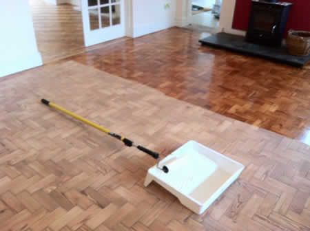 Pitch Pine Parquet Wooend Block Floors Sanded, Sealed and Restored in North Wales