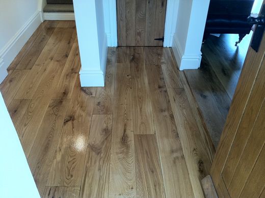 Rustic Hardwood Floor in Entrance Hallway Sanded and Sealed in North Wales by Woodfloor-Renovations