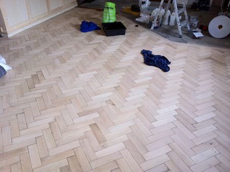 Parquet Wood Block Floor Restoration at Millbank Pub in Rhyl North Wales