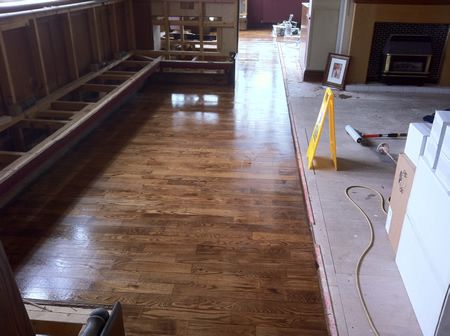 Oak Strip Wood Floor Restoration at Millbank Pub in Rhyl North Wales