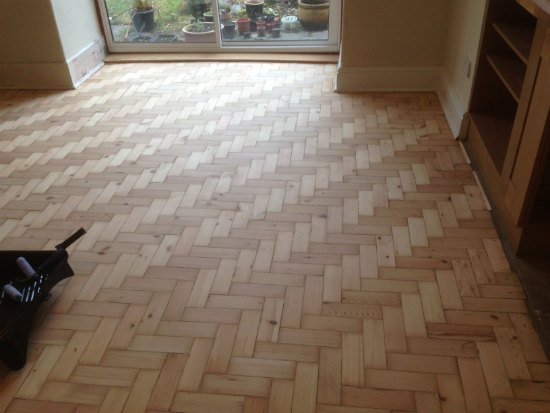 Pine Parquet Floor Repaired and Sanded and Sealed in Chester